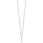Cheryl M Sterling Silver Rhodium-plated Polished CZ Bar Necklace