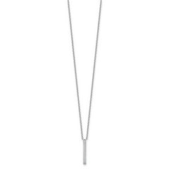 Cheryl M Sterling Silver Rhodium-plated Polished CZ Bar Necklace