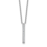 Cheryl M Sterling Silver Rhodium-plated Polished CZ Bar Necklace