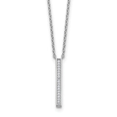 Cheryl M Sterling Silver Rhodium-plated Polished CZ Bar Necklace