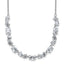Cheryl M Sterling Silver Rhodium-plated Polished Fancy CZ Necklace