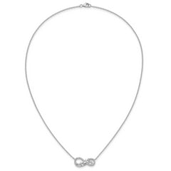 Cheryl M Sterling Silver Rhodium-plated Polished CZ Mom Infinity Necklace