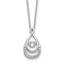 Cheryl M Sterling Silver Rhodium-plated Polished Vibrant CZ Teardrop Necklace
