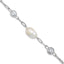 Freshwater Pearl & Cubic Zirconia Link Bracelet in Sterling Silver, 2.9mm, 7 Inch - Sophia Jewelers