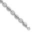Grooved Cubic Zirconia Ovals Bracelet in Sterling Silver, 7mm, 7 Inch - Sophia Jewelers