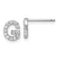 Cheryl M Sterling Silver Rhodium-plated Polished Letter G CZ Initial Post Earrings