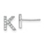 Cheryl M Sterling Silver Rhodium-plated Polished Letter K CZ Initial Post Earrings