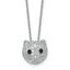 Black & White Cubic Zirconia Cat Necklace in Sterling Silver, 16 Inch - Sophia Jewelers