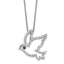 Black & White Cubic Zirconia Dove Necklace in Sterling Silver, 16 Inch - Sophia Jewelers