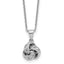 Cheryl M Sterling Silver Rhodium-plated Polished CZ Love Knot 16 Inch with 2 Inch Extension Necklace