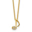 Cheryl M Sterling Silver Gold-plated Polished CZ Music Note 16 Inch with 2 Inch Extension Necklace