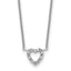 Cheryl M Sterling Silver Rhodium-plated Polished CZ Open Heart 16 Inch with 2 Inch Extension Necklace