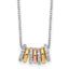 Cheryl M Sterling Silver Rhodium Rose and Yellow Gold-plated Polished CZ Circles 16 Inch with 2 Inch Extension Necklace
