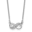 Cubic Zirconia Infinity Necklace in Sterling Silver, 1.25mm with Extender, 16 Inch - Sophia Jewelers