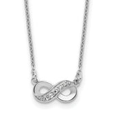 Cheryl M Sterling Silver Rhodium-plated Polished CZ Infinity 16 Inch with 2 Inch Extension Necklace