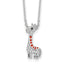 Black & White Cubic Zirconia Giraffe Necklace in Sterling Silver, 16 Inch - Sophia Jewelers