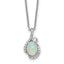 Lab-Created Opal & Cubic Zirconia Necklace in Sterling Silver, 16 Inch - Sophia Jewelers