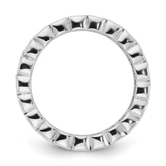 Cheryl M Sterling Silver Rhodium-plated Polished Oval CZ Eternity Ring