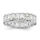 Cheryl M Sterling Silver Rhodium-plated Polished Oval CZ Eternity Ring