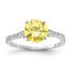 Cheryl M Sterling Silver Rhodium-plated Polished Yellow and White CZ Ring