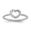 Cheryl M Sterling Silver Rhodium-plated Polished and Twisted CZ Heart Ring