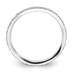 Cheryl M Sterling Silver Rhodium-plated Polished CZ Eternity Ring