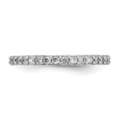 Cheryl M Sterling Silver Rhodium-plated Polished CZ Eternity Ring