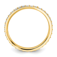Cheryl M Sterling Silver Gold-plated Polished CZ Eternity Ring
