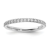 Cheryl M Sterling Silver Rhodium-plated Polished CZ Eternity Ring
