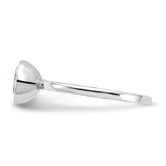 Cheryl M Sterling Silver Rhodium-plated Polished Bezel Set CZ Ring