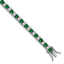 Green Glass and Cubic Zirconia Bracelet in Sterling Silver, 4mm, 7.2 Inch - Sophia Jewelers