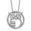 Cubic Zirconia Owls Necklace in Sterling Silver with Extender, 16 Inch - Sophia Jewelers