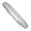 Cubic Zirconia Bangle Bracelet in Sterling Silver, 7.5mm Hinged - Sophia Jewelers