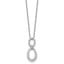 Cubic Zirconia & Twisted Oval Slide Necklace in Sterling Silver, 18 Inch - Sophia Jewelers