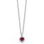 Lab-Created Ruby & Cubic Zirconia Heart Necklace in Sterling Silver, 18 Inch - Sophia Jewelers