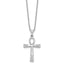 Cubic Zirconia Cross Necklace in Sterling Silver, 1.25mm, 18 Inch - Sophia Jewelers