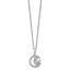 Cubic Zirconia Star & Moon Necklace in Sterling Silver, 18 Inch - Sophia Jewelers