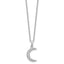 Cubic Zirconia Moon Necklace in Sterling Silver, 18 Inch - Sophia Jewelers