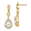 Cubic Zirconia Bezel Halo Stud Dangle Earrings in Gold-Plated Sterling Silver - Sophia Jewelers