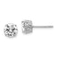 Cheryl M Sterling Silver Rhodium-plated Brilliant-cut CZ 6.5mm Stud Post Earrings