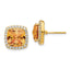 Cheryl M Sterling Silver Gold-plated Brilliant-cut Champagne and White CZ Post Earrings