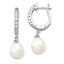 Cheryl M Sterling Silver Rhodium-plated Freshwater Cultured Pearl and Brilliant-cut CZ Dangle Earrings