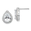 Cheryl M Sterling Silver Rhodium-plated Brilliant-cut Teardrop CZ Halo Post Earrings
