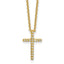 Cheryl M Sterling Silver Gold-plated Polished CZ Latin Cross Necklace