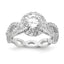 Round Cubic Zirconia Halo Twisted Ring in Sterling Silver, Size 6–8 - Sophia Jewelers