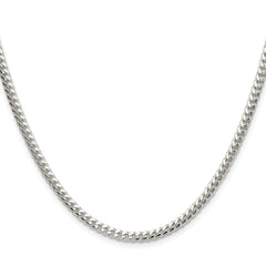 Sterling Silver Rhodium-plated Polished 3.4mm Domed Curb Chain