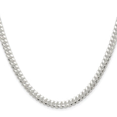 Sterling Silver Rhodium-plated Polished 5.7mm Domed Curb Chain