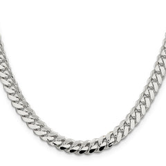 Sterling Silver 7.0mm Polished Domed Curb Chain