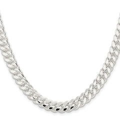 Sterling Silver Rhodium-plated 9mm Polished Domed Curb Chain