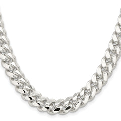 Sterling Silver 10.7mm Polished Domed Curb Chain